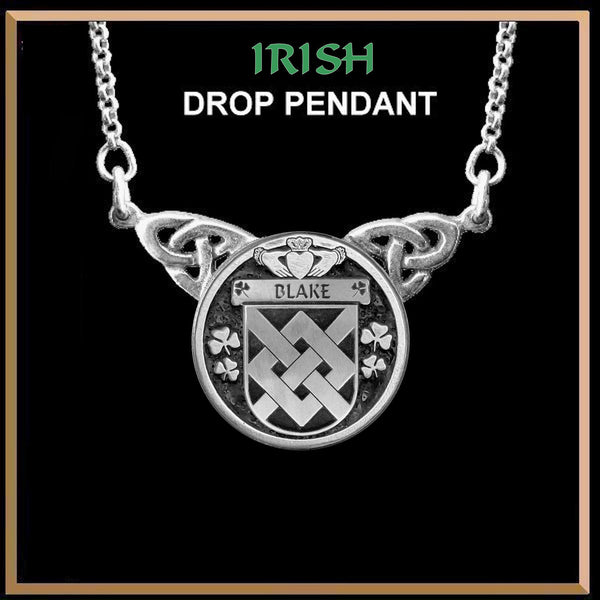 Blake Irish Coat of Arms Double Drop Pendant ~ ILP03
