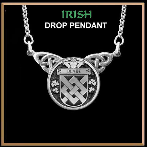 Blake Irish Coat of Arms Double Drop Pendant ~ ILP03