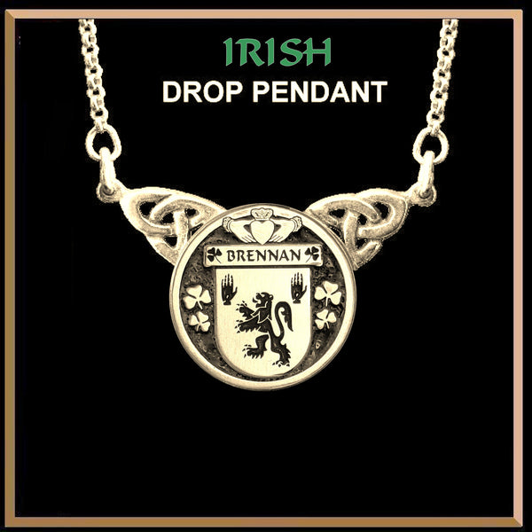 Brennan Irish Coat of Arms Double Drop Pendant ~ ILP03