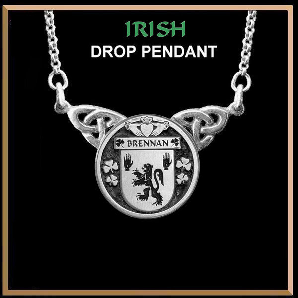 Brennan Irish Coat of Arms Double Drop Pendant ~ ILP03