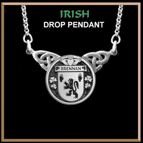 Brennan Irish Coat of Arms Double Drop Pendant ~ ILP03
