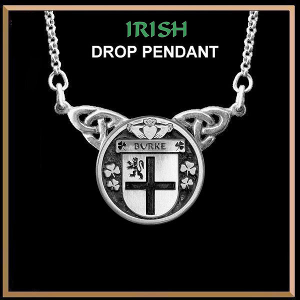 Burke Irish Coat of Arms Double Drop Pendant ~ ILP03