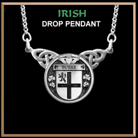Burke Irish Coat of Arms Double Drop Pendant ~ ILP03