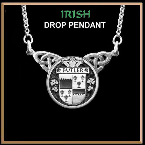 Butler Irish Coat of Arms Double Drop Pendant ~ ILP03