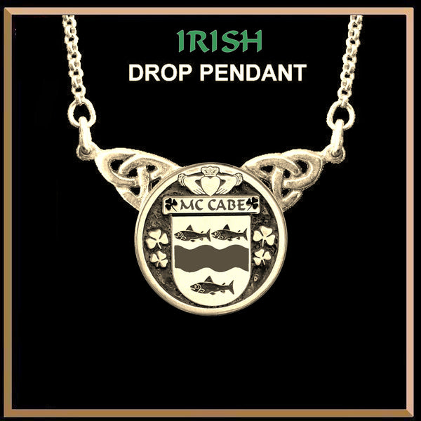 McCabe Irish Coat of Arms Double Drop Pendant ~ ILP03