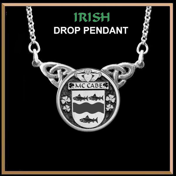 McCabe Irish Coat of Arms Double Drop Pendant ~ ILP03