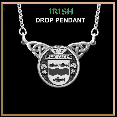 McCabe Irish Coat of Arms Double Drop Pendant ~ ILP03