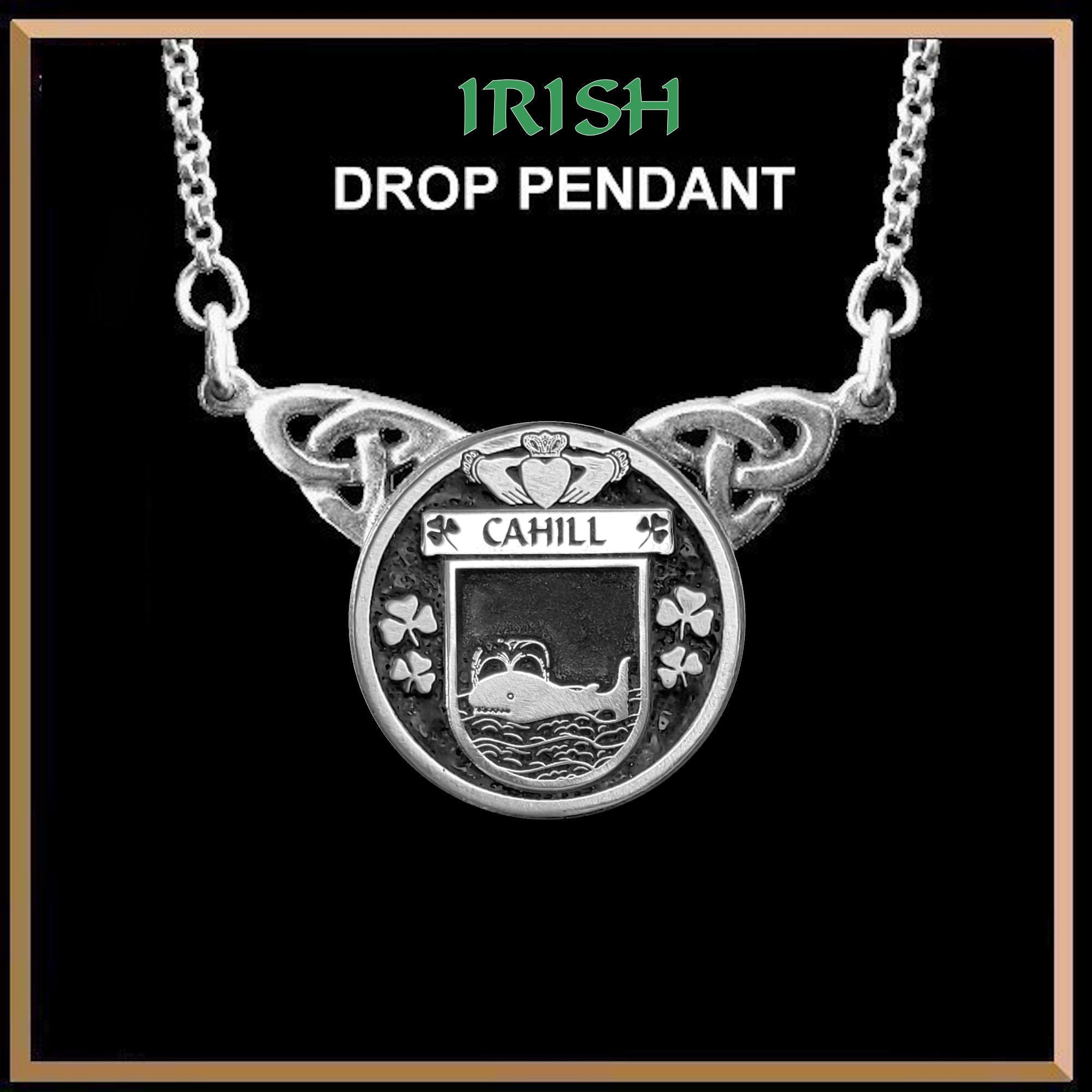 Cahill Irish Coat of Arms Double Drop Pendant ~ ILP03