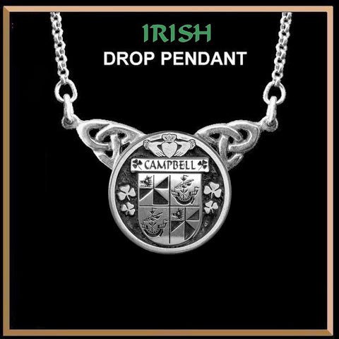 Campbell Irish Coat of Arms Double Drop Pendant ~ ILP03