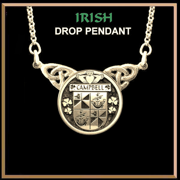 Campbell Irish Coat of Arms Double Drop Pendant ~ ILP03