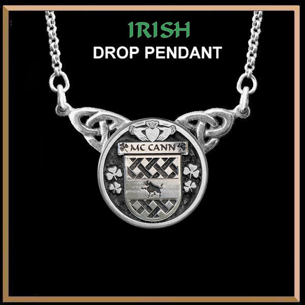 McCann Irish Coat of Arms Double Drop Pendant ~ ILP03