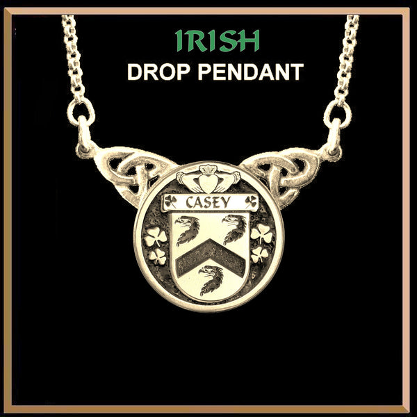 Casey Irish Coat of Arms Double Drop Pendant ~ ILP03