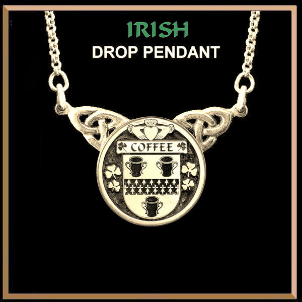 Coffee Irish Coat of Arms Double Drop Pendant ~ ILP03