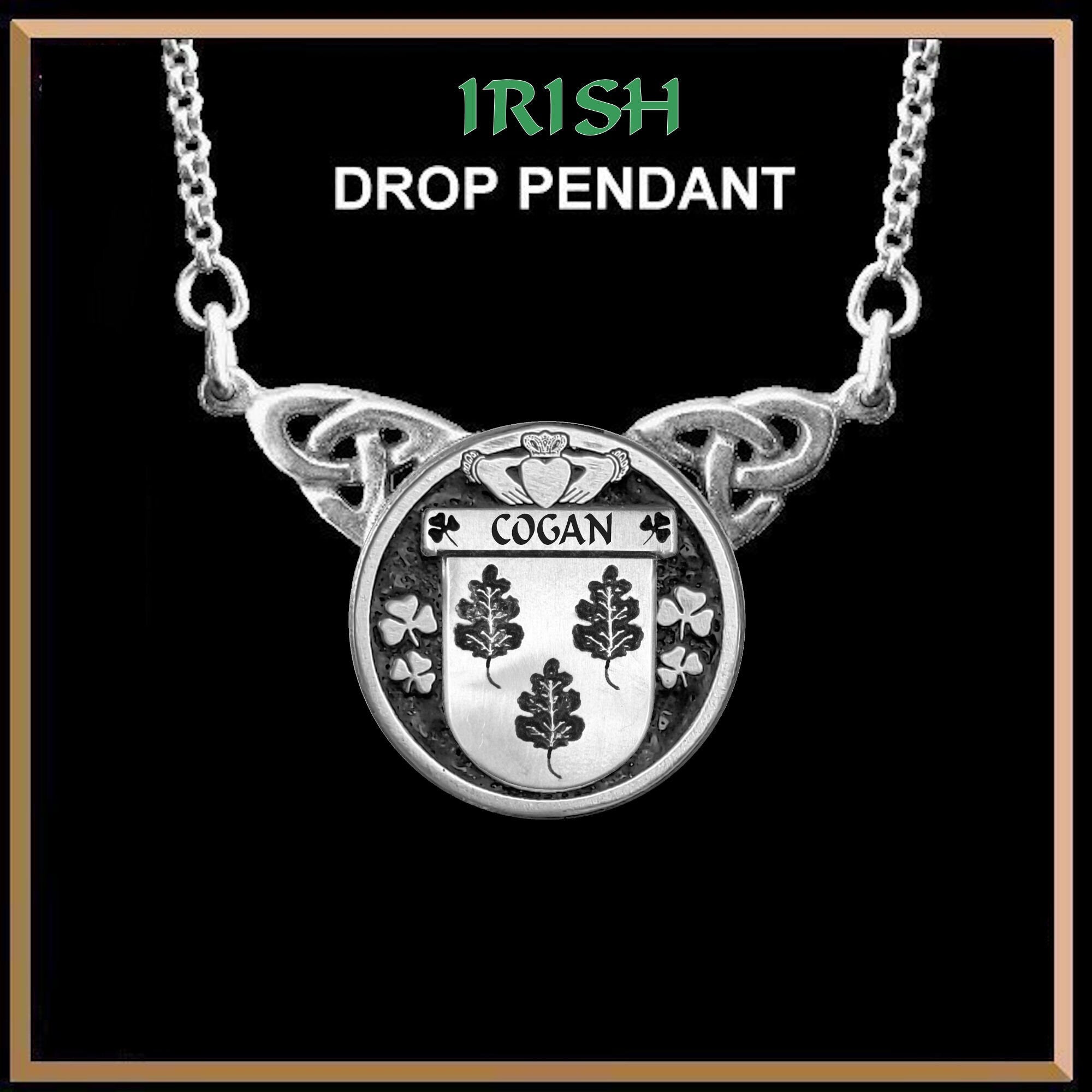 Cogan Irish Coat of Arms Double Drop Pendant ~ ILP03