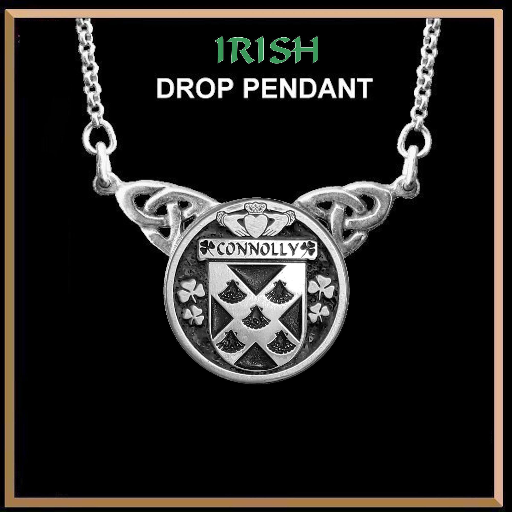 Connolly Irish Coat of Arms Double Drop Pendant ~ ILP03