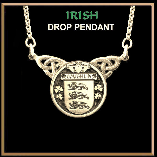 Coughlin Irish Coat of Arms Double Drop Pendant ~ ILP03