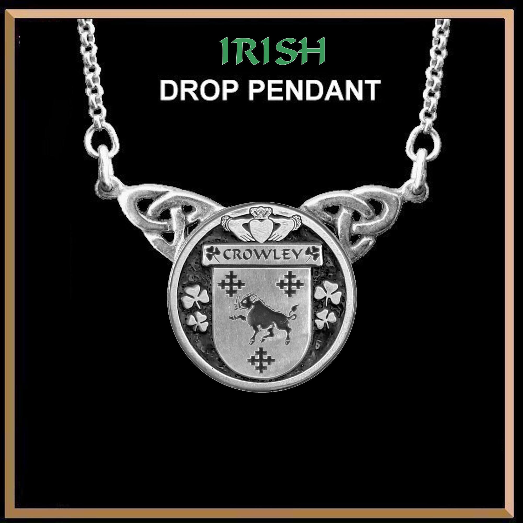 Crowley Irish Coat of Arms Double Drop Pendant ~ ILP03