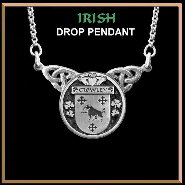 Crowley Irish Coat of Arms Double Drop Pendant ~ ILP03