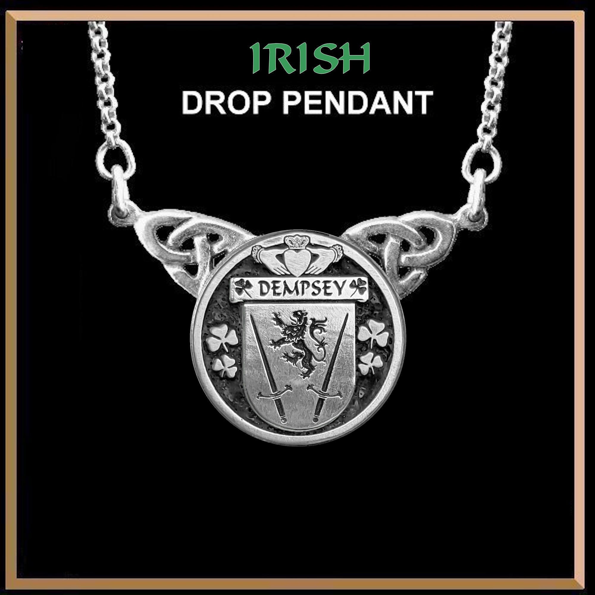 Dempsey Irish Coat of Arms Double Drop Pendant ~ ILP03