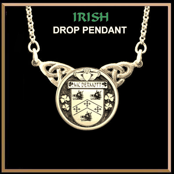 McDermott Irish Coat of Arms Double Drop Pendant ~ ILP03
