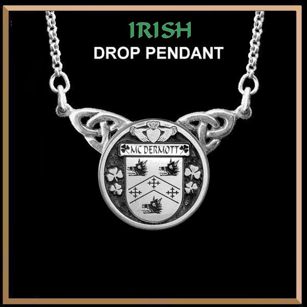 McDermott Irish Coat of Arms Double Drop Pendant ~ ILP03