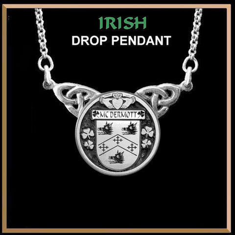 McDermott Irish Coat of Arms Double Drop Pendant ~ ILP03