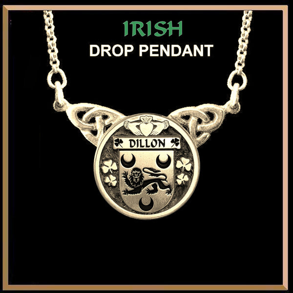 Dillon Irish Coat of Arms Double Drop Pendant ~ ILP03