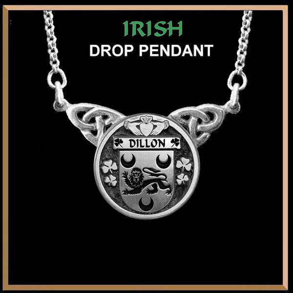 Dillon Irish Coat of Arms Double Drop Pendant ~ ILP03