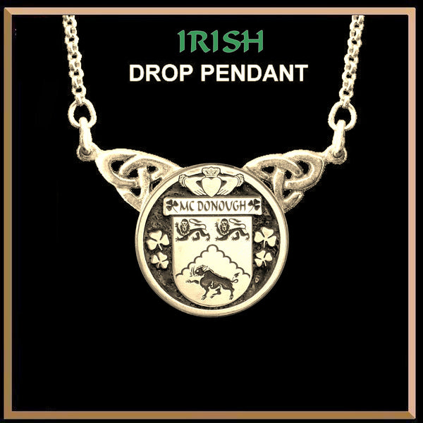 McDonough Irish Coat of Arms Double Drop Pendant ~ ILP03