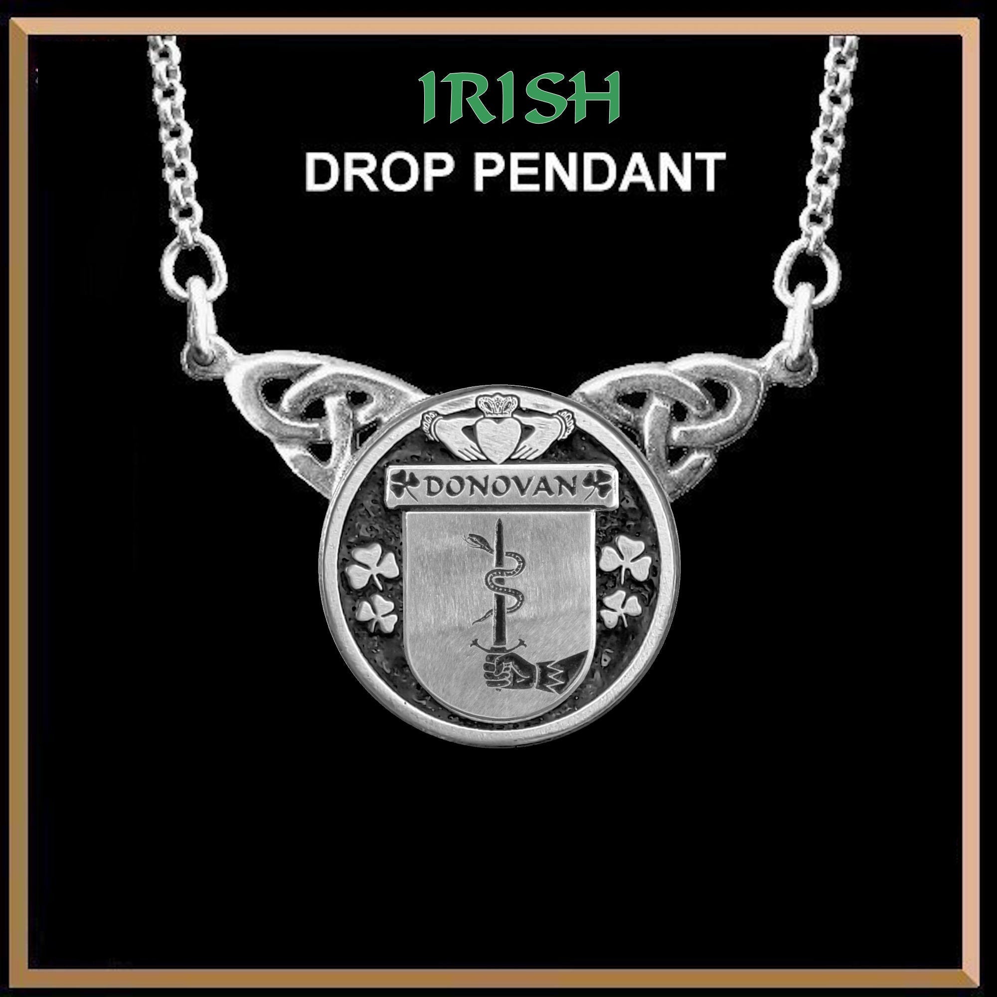 Donovan Irish Coat of Arms Double Drop Pendant ~ ILP03