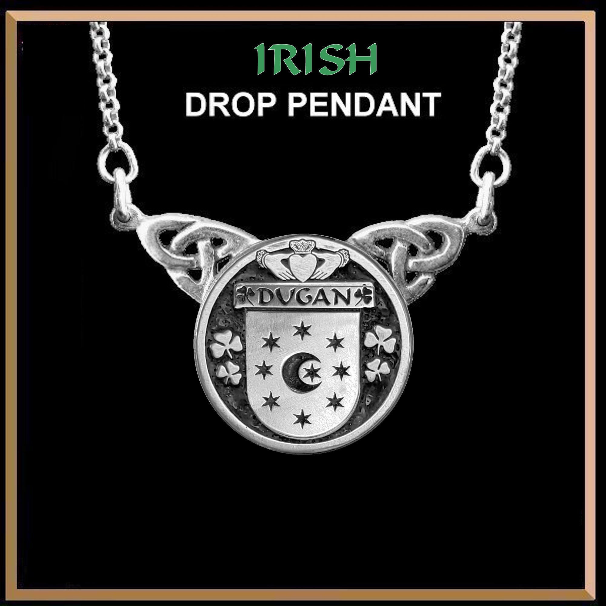 Dugan Irish Coat of Arms Double Drop Pendant ~ ILP03