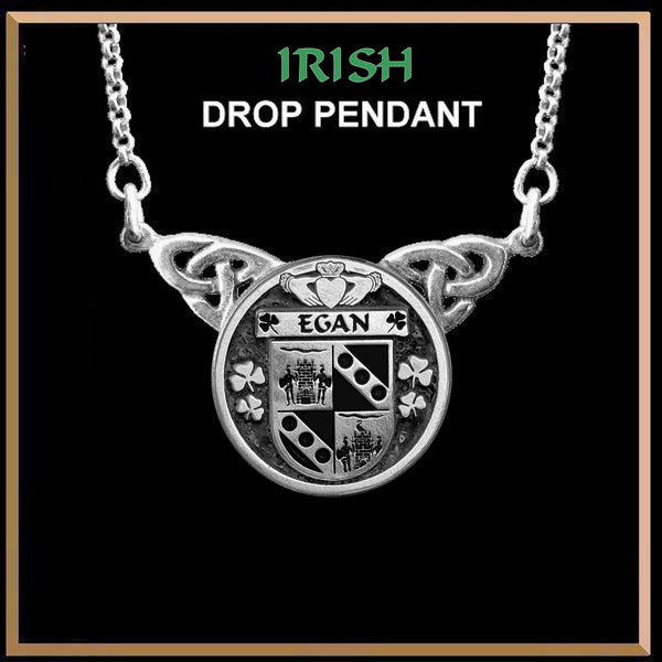 Egan Irish Coat of Arms Double Drop Pendant ~ ILP03