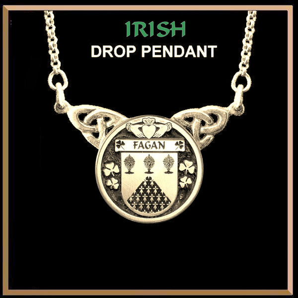 Fagan Irish Coat of Arms Double Drop Pendant ~ ILP03