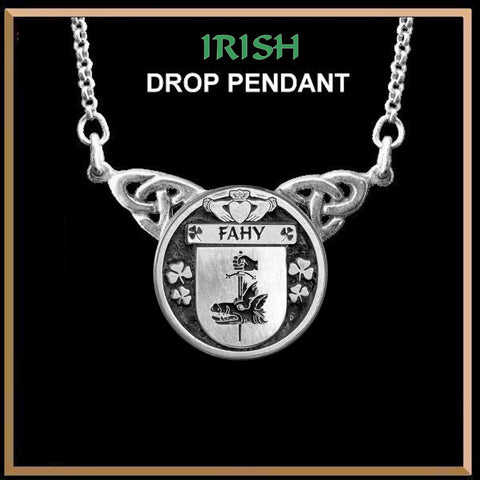 Fahy Irish Coat of Arms Double Drop Pendant ~ ILP03