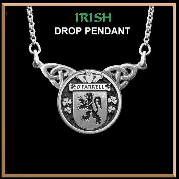O'Farrell Irish Coat of Arms Double Drop Pendant ~ ILP03