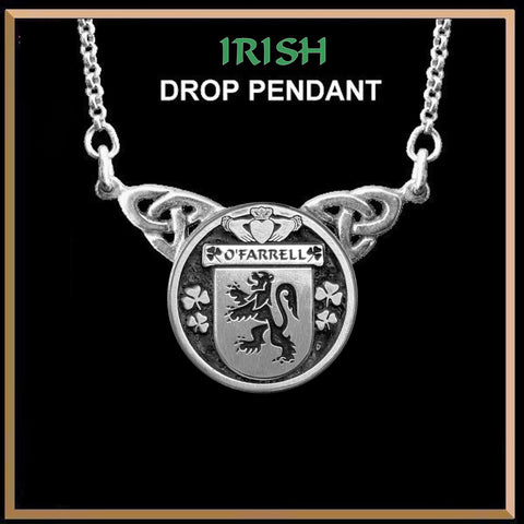 O'Farrell Irish Coat of Arms Double Drop Pendant ~ ILP03