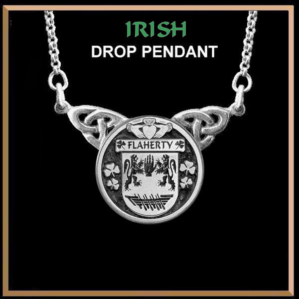 Flaherty Irish Coat of Arms Double Drop Pendant ~ ILP03