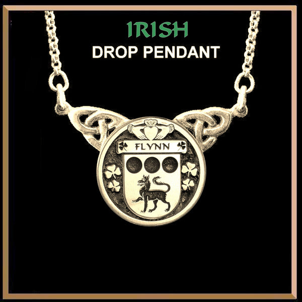Flynn Irish Coat of Arms Double Drop Pendant ~ ILP03