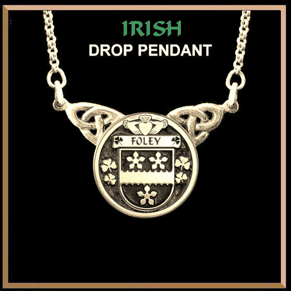 Foley Irish Coat of Arms Double Drop Pendant ~ ILP03