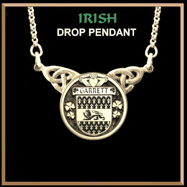 Garrett Irish Coat of Arms Double Drop Pendant ~ ILP03