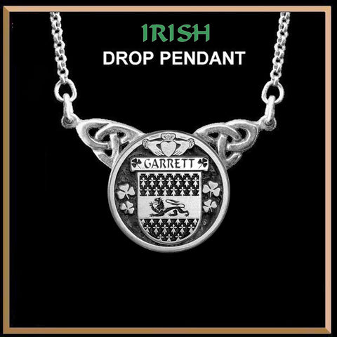 Garrett Irish Coat of Arms Double Drop Pendant ~ ILP03