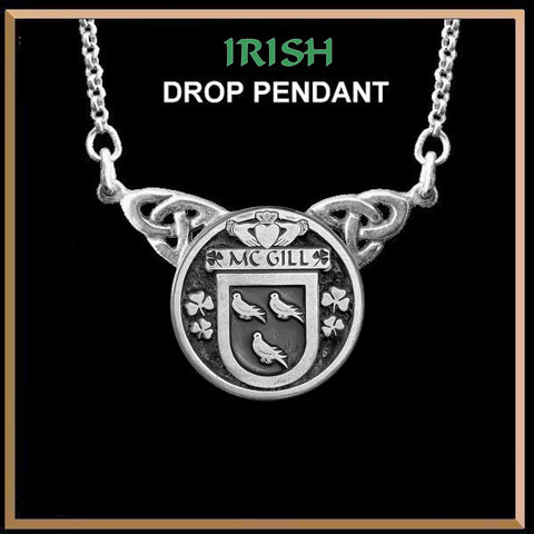 McGill Irish Coat of Arms Double Drop Pendant ~ ILP03