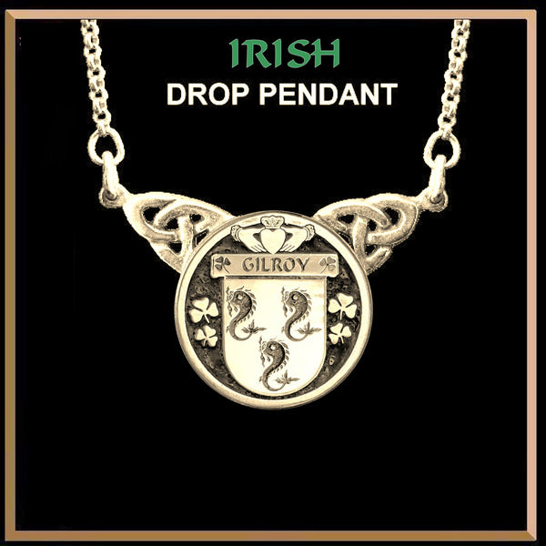 Gilroy Irish Coat of Arms Double Drop Pendant ~ ILP03