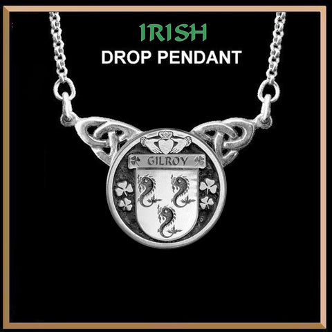 Gilroy Irish Coat of Arms Double Drop Pendant ~ ILP03