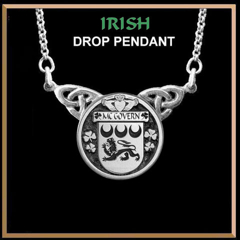 McGovern Irish Coat of Arms Double Drop Pendant ~ ILP03