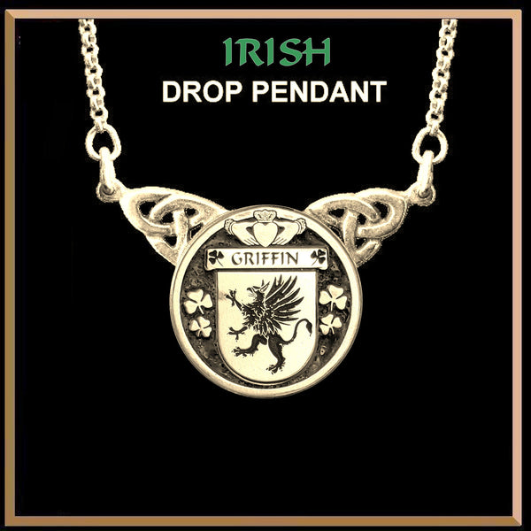 Griffin Irish Coat of Arms Double Drop Pendant ~ ILP03