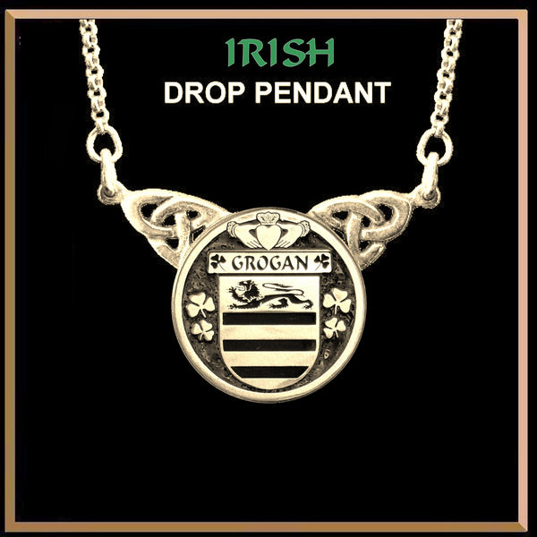 Grogan Irish Coat of Arms Double Drop Pendant ~ ILP03