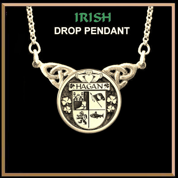 Hagan Irish Coat of Arms Double Drop Pendant ~ ILP03