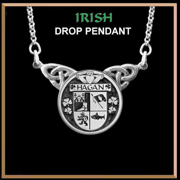 Hagan Irish Coat of Arms Double Drop Pendant ~ ILP03