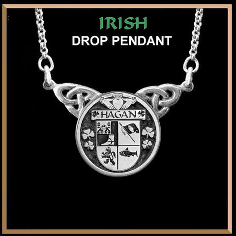 Hagan Irish Coat of Arms Double Drop Pendant ~ ILP03